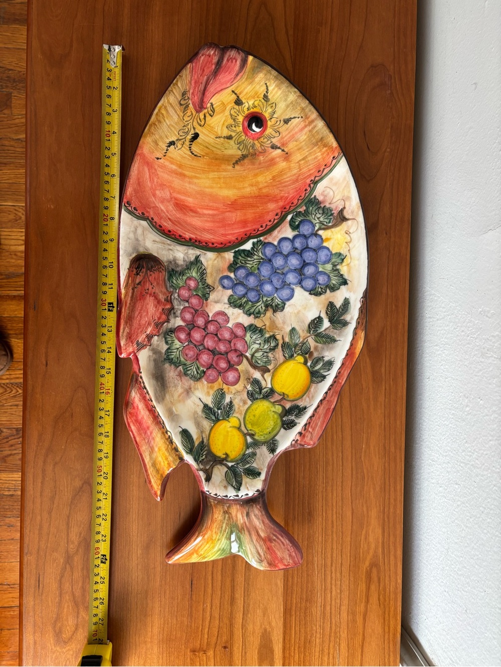 NWOT Art Ceramic Hand Painted Decorative Fish Wall Plaque by A. Meidani Greece
